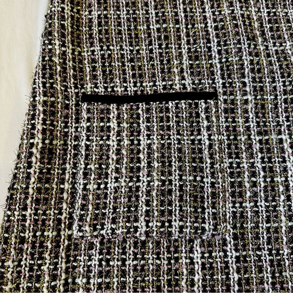 CeCe Black Tweed Mini Dress Sz 12 Dark Academia, preppy, workwear, Blair Waldorf - Picture 4 of 10